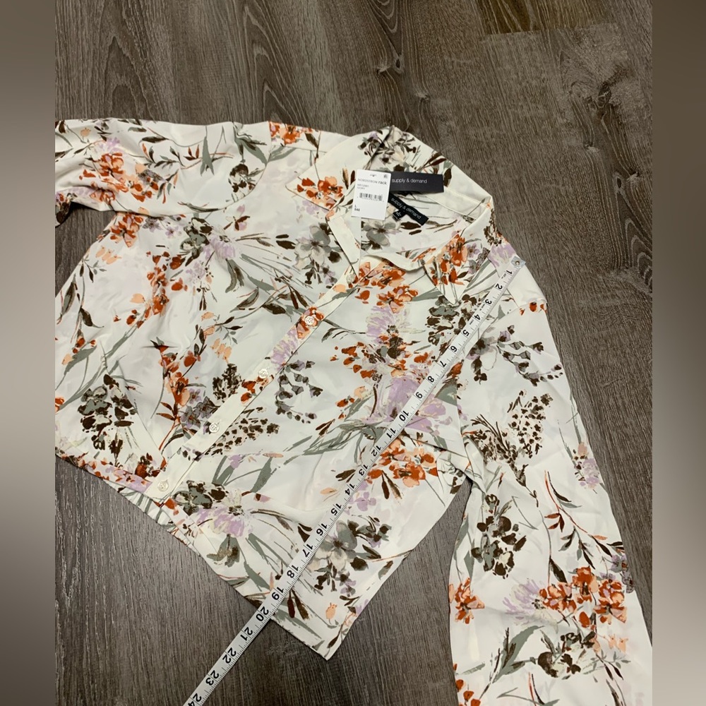 Supply & Demand “Quincy” Floral Blouse / Top Cottagecore Romantic.  Sz L.   NWT! - Picture 7 of 11